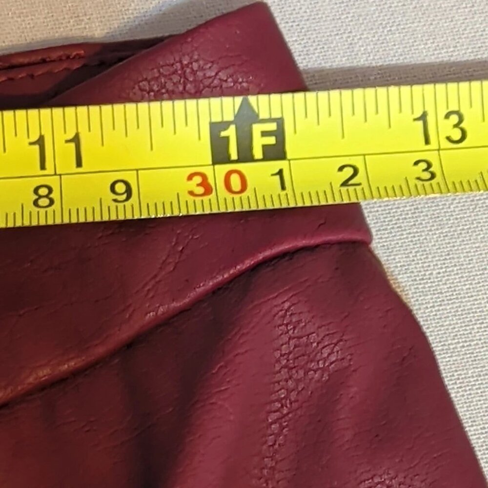 Y2K Grunge Women's NWT Vegan Leather Cargo Pants High Rise Dark Cherry Size XXS - Picture 11 of 14